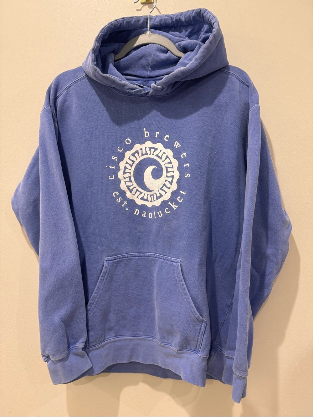 Cisco Brewers Nantucket Comfort Colors Blue Hoodie Size Medium